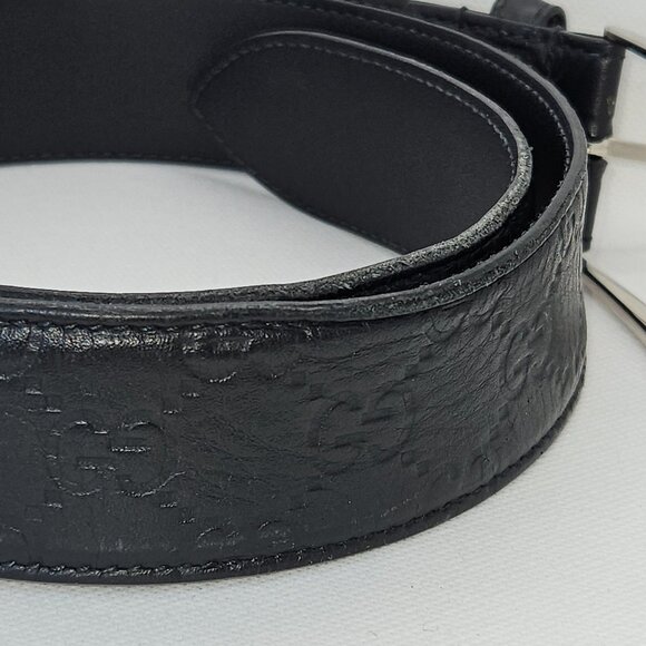 Gucci Black leather Guccissima Belt - Picture 8 of 9